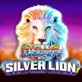 Official Jackpots logo: Stellar Jackpots with Silver Lion by Lightning Box Game at ShelbyWin Casino